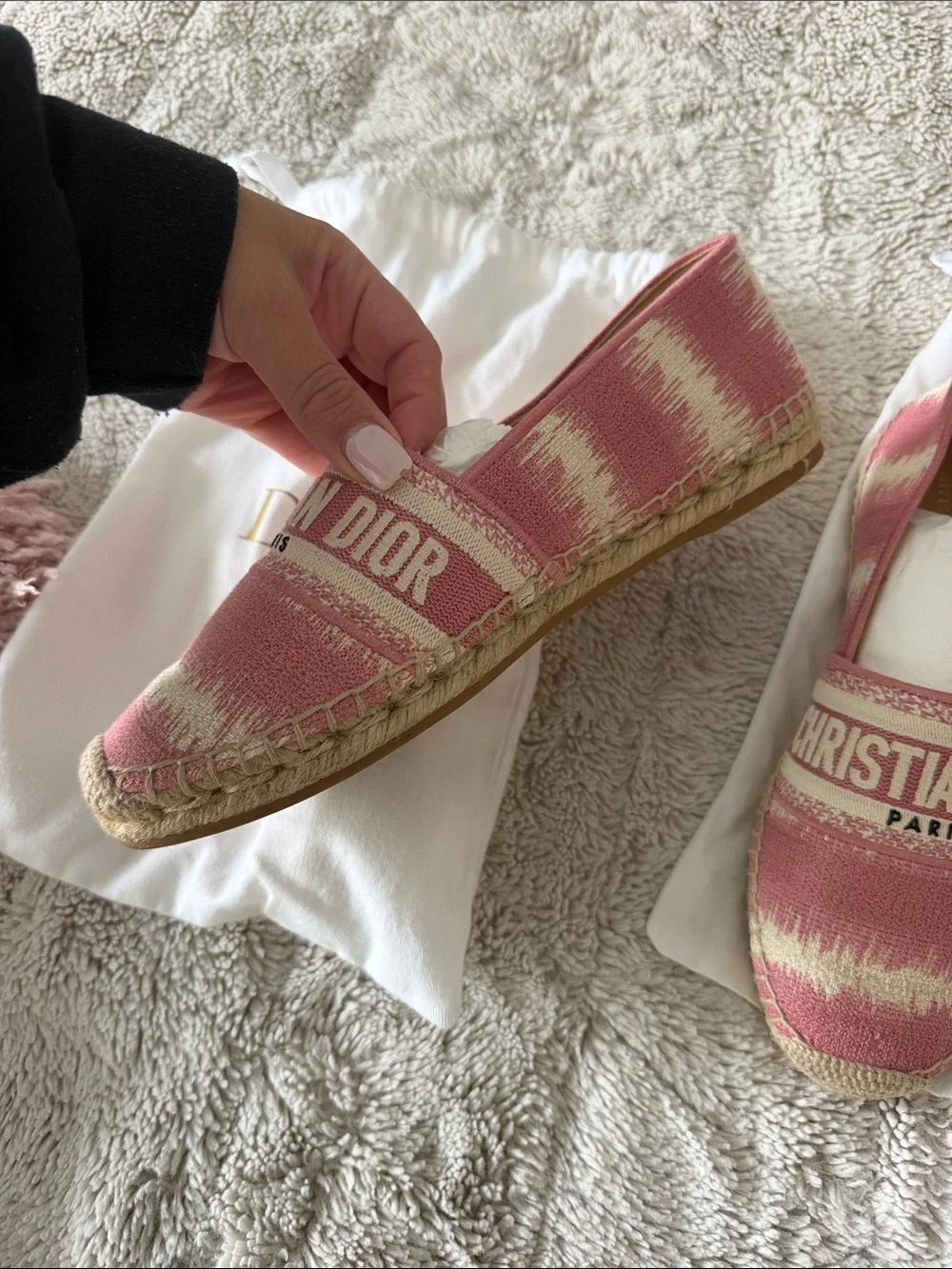 Dior Pink Canvas Espadrilles Christian Dior Paris